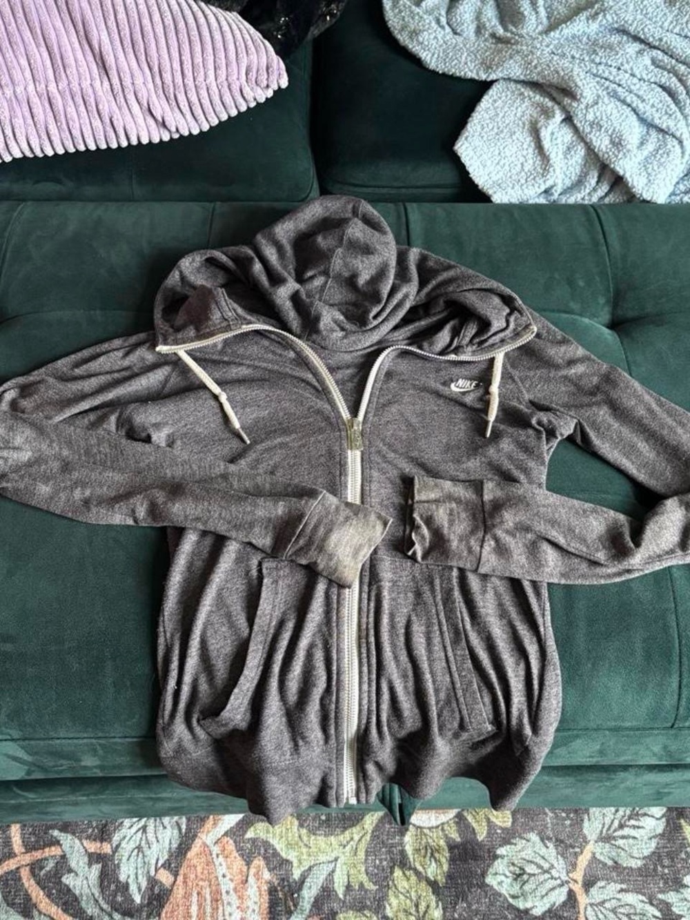 Nike Charcoal Full-Zip Lightweight Hoodie